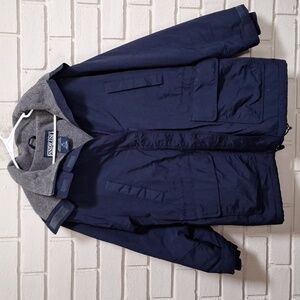 Lands' End Polartec Navy Blue & Gray Soft Interior Jacket. Size Medium